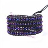 Four Row Beaded Wrap Bracelet - Purple Glimmer